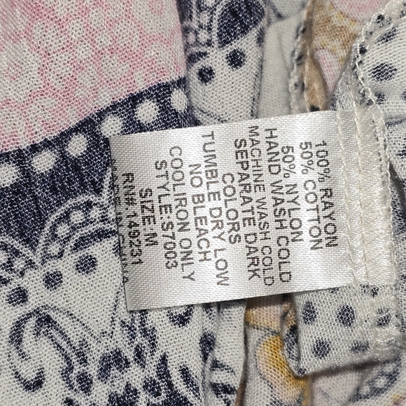 Bohemian Patchwork Long Sleeve Dress BY KORI BOHO PEASANT WOMENS SIZE M - Picture 6 of 7